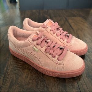Pink Puma Suede Sneakers